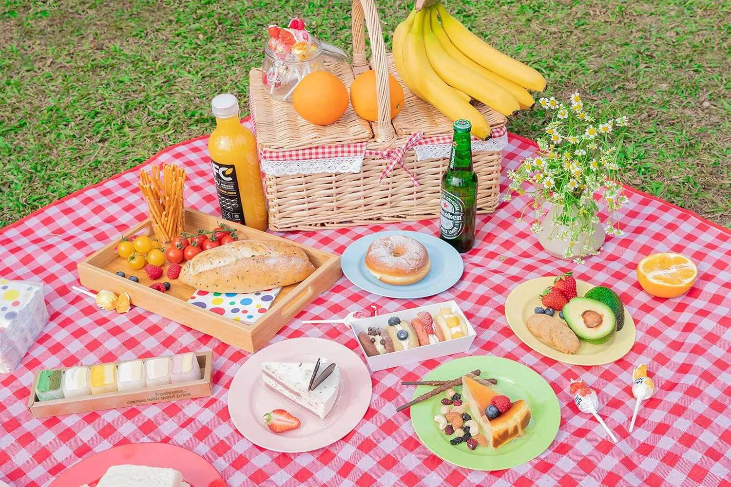 POSATE 60PCS Colorful Disposable Plastic Plates, Heavy Duty Plates for Wedding/Party, 30PCS Dinner Plates 10.25’’ and 30PCS Dessert/Salad Plates 7.5’’, Colorful Plates for Party Event