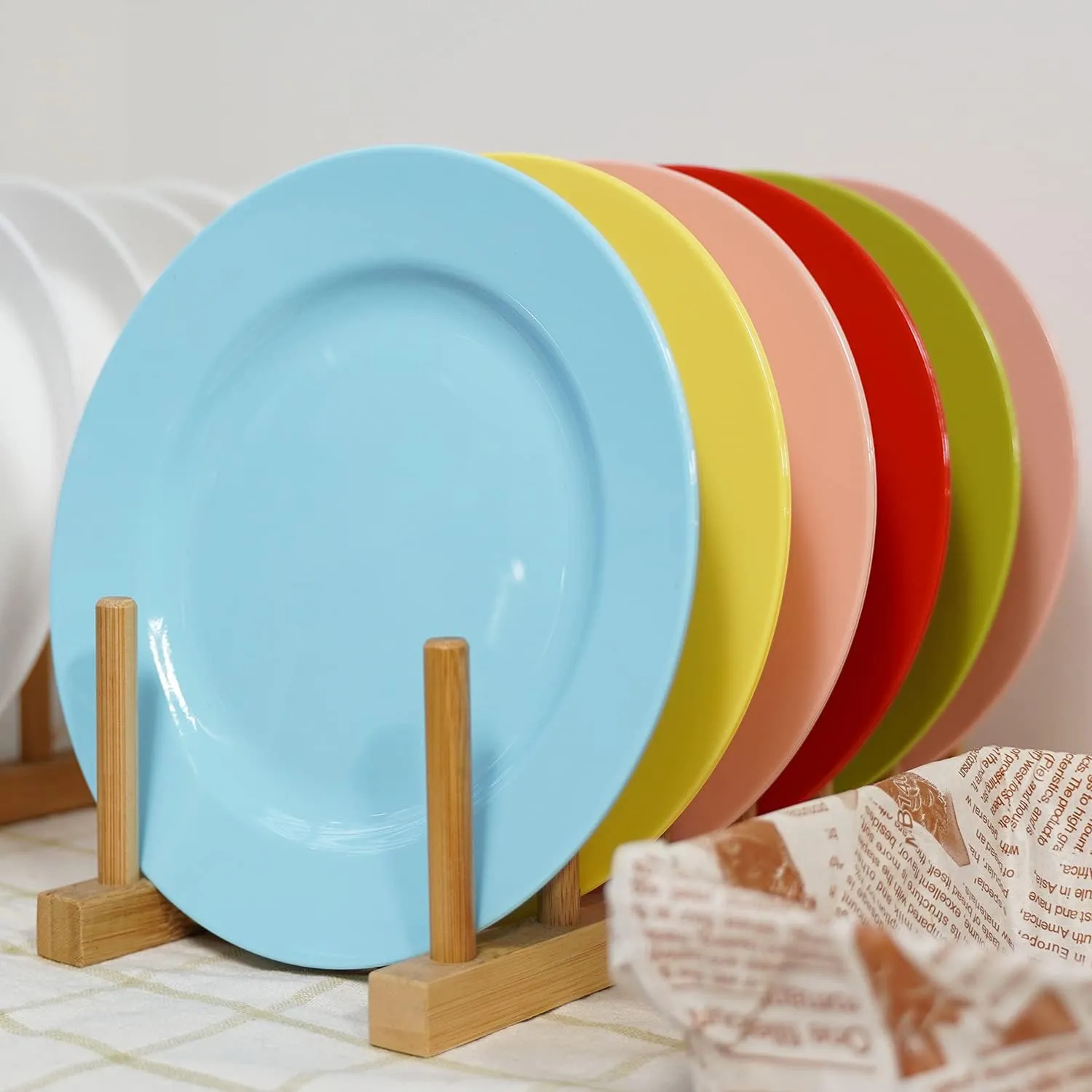 POSATE 60PCS Colorful Disposable Plastic Plates, Heavy Duty Plates for Wedding/Party, 30PCS Dinner Plates 10.25’’ and 30PCS Dessert/Salad Plates 7.5’’, Colorful Plates for Party Event