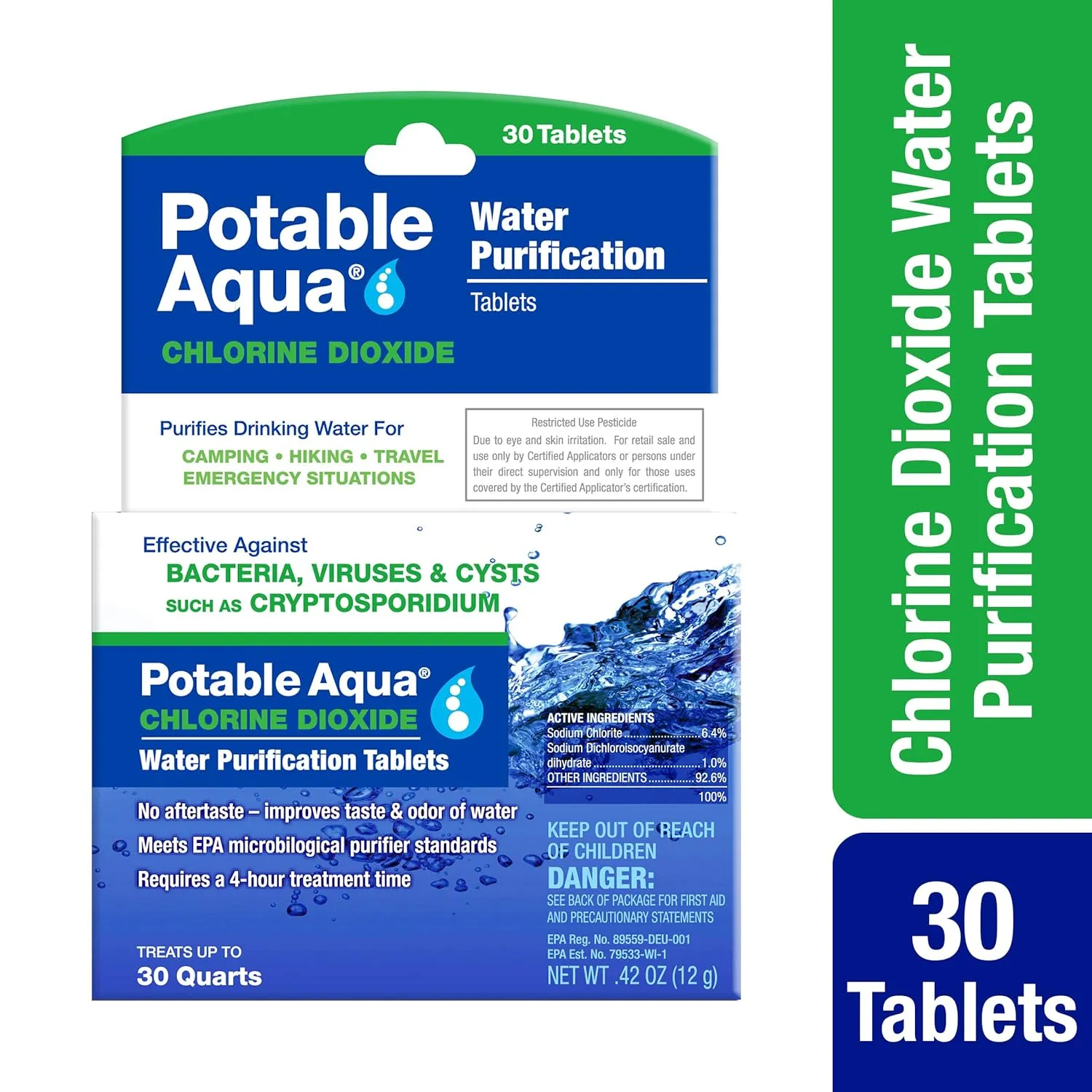 Potable Aqua Water Purification Tablets   Sawyer MINI Water Filtration System