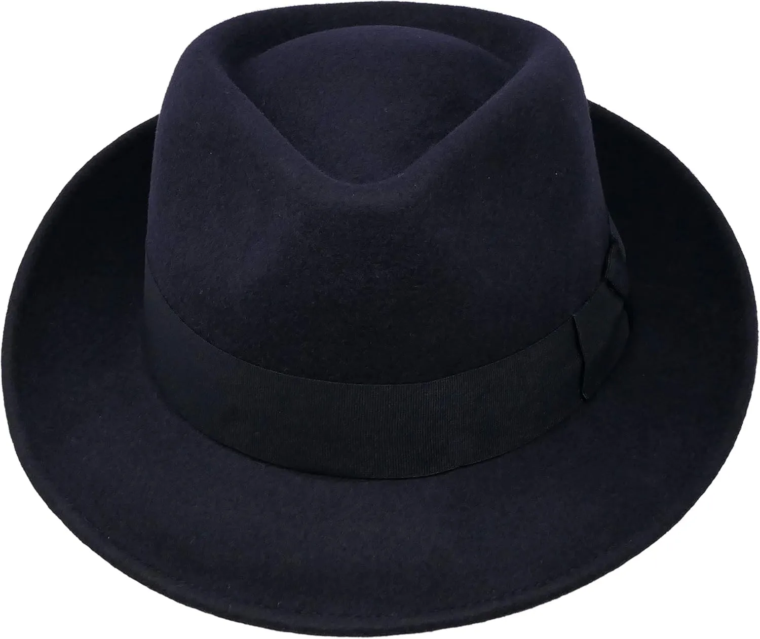 Premium Doyle - Teardrop Fedora Hat - 100% Wool Felt - Crushable for Travel - Water Resistant - Unisex