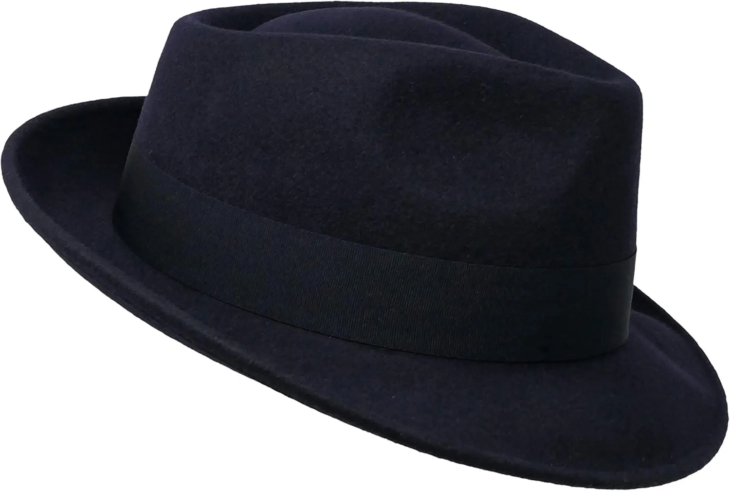 Premium Doyle - Teardrop Fedora Hat - 100% Wool Felt - Crushable for Travel - Water Resistant - Unisex