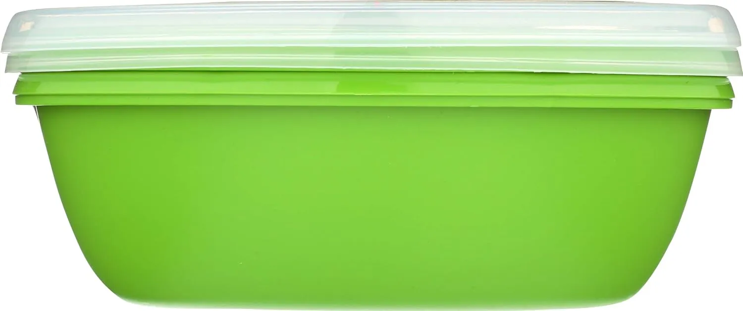Preserve Dishwasher Safe BPA Free Sandwich Food Storage Container Made from Recycled Plastic in the USA, Set of 2, Apple Green