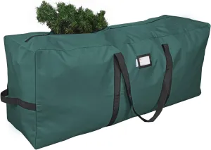 Primode Christmas Tree Storage Bag | Fits Up to 7.5 Ft. Disassembled Holiday Tree | 50” x 15” x 20” Tree Container | Durable 600D Oxford Material | Heavy Duty Xmas Storage Box (Green)