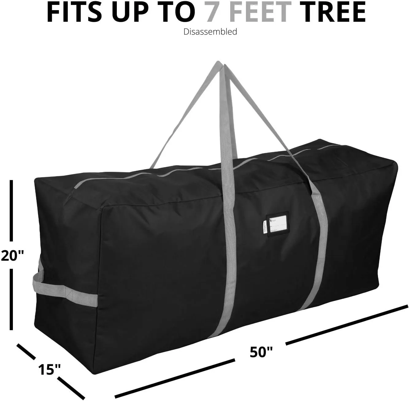 Primode Christmas Tree Storage Bag | Fits Up to 7.5 Ft. Disassembled Xmas Tree | 50' x 15' x 20' Storage Container | Heavy Duty Holiday Storage Box | Durable 600D Oxford Material (Black)