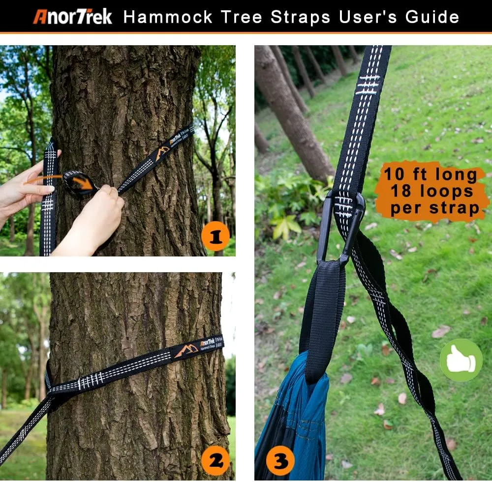 Professional Camping Hammock with Mosquito Net, Lightweight Portable Double Hammock with Two 10 FT Hammock Tree Straps, 230T Nylon Hammock for Camping, Hiking, Yard, Backpacking