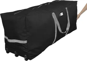 ProPik Rolling Christmas Tree Storage Bag, Fits Up to 9 Ft Tall Disassembled Trees, 28" H X 16.5" W X 60" L, 600D Oxford Extra Large Heavy Duty Xmas Container with Wheels & Handles (Black)