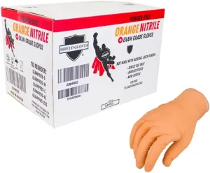 PSBM Orange Nitrile Gloves, 5 Mil, Latex Free, Powder Free, Disposable Glove, Heavy Duty, For EMT Industrial Automotive, Small, Pack of 36000