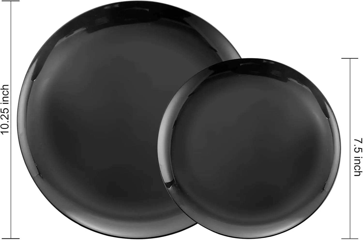 PULOTE 100PCS Black Plastic Plates Disposable - Premium Heavy Duty 50 Black Dinner, 50 Dessert/Salad Plates - Ideal for Party, Graduation & Fathers Day