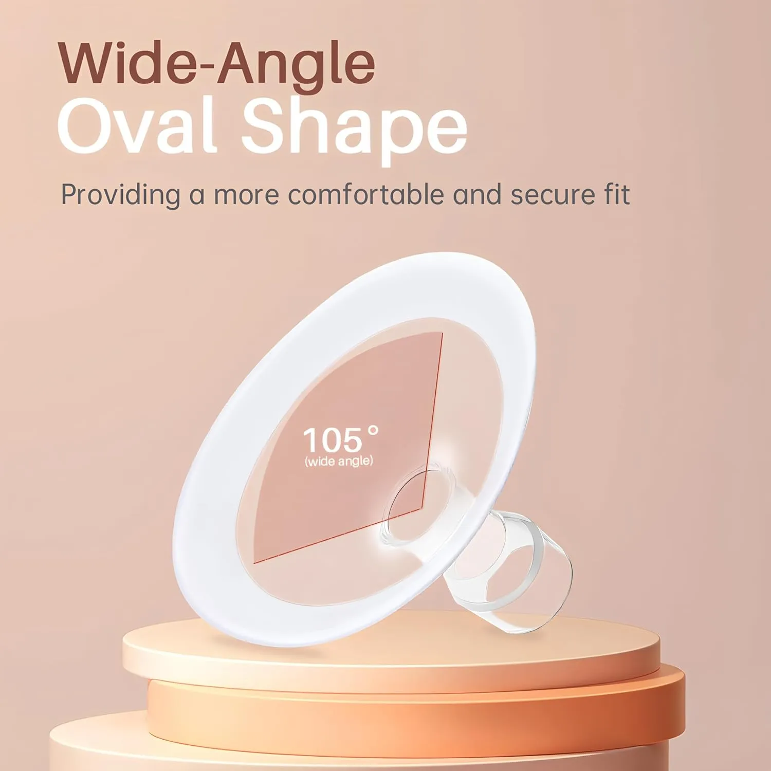 PumpMom-us 19mm and 21mm Oval Flanges Compatible with Medela Breast Pump Parts, Replace Nipple Shields for Pump in Style PersonalFit Flex, Freestyle Flex and Swing Maxi Connector (19mm   21mm)