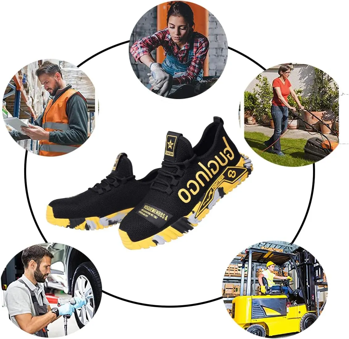 Puncture Proof Comfortable Breathable Safety Shoes,Mens Work Safety Outdoor Protection Footwear Industrial and Construction,