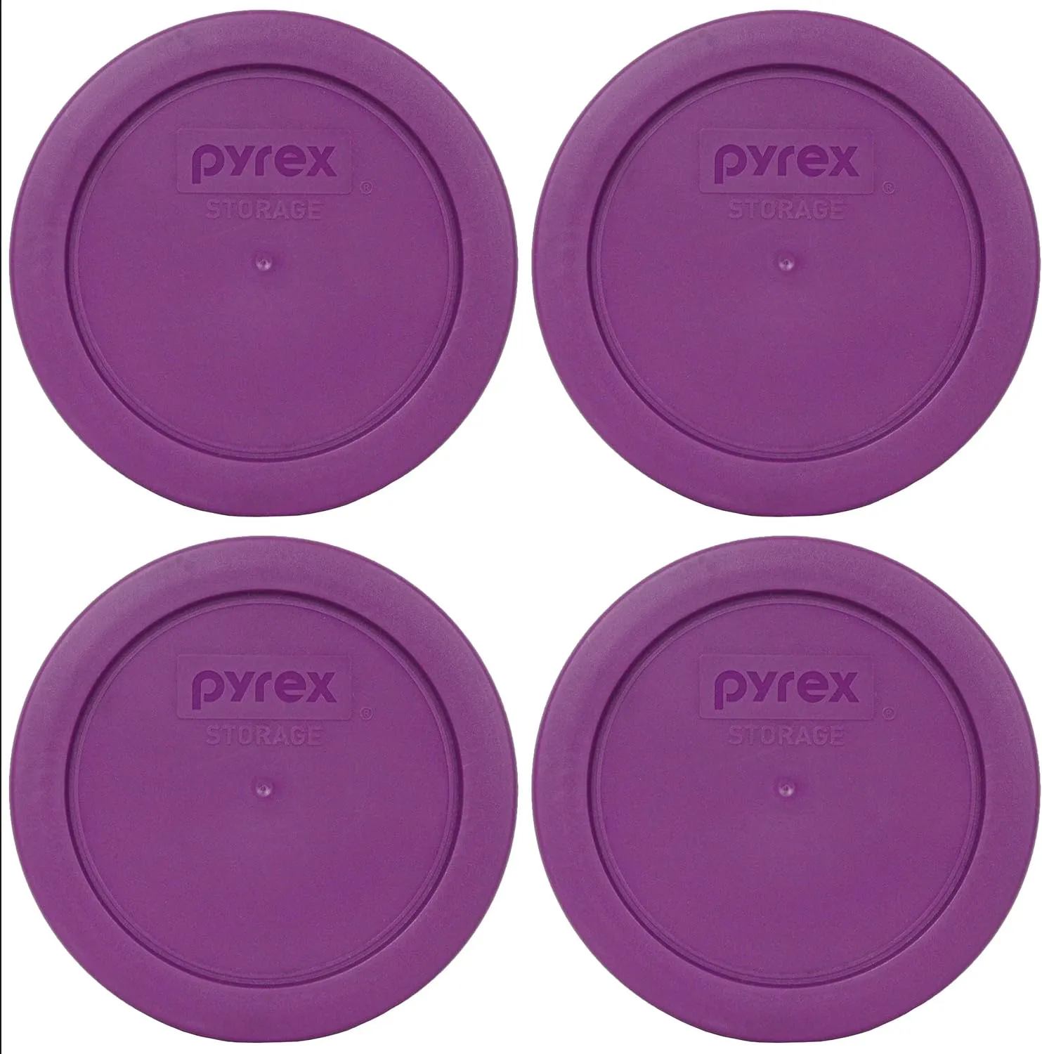 Pyrex 7200-PC 2-Cup Thistle Purple Plastic Food Storage Lid, Made in USA - 4 Pack
