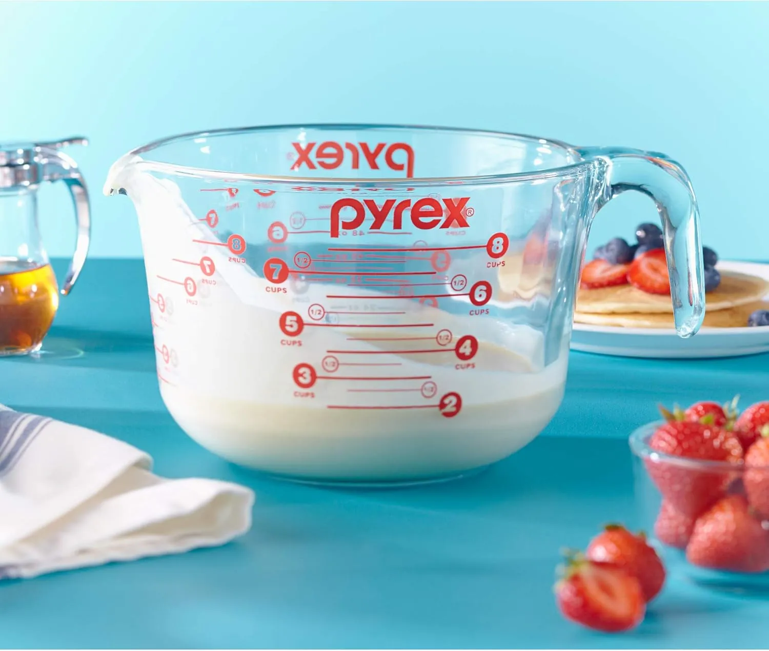 Pyrex Glass Measuring Cup Set (8-Cup, Microwave and Oven Safe )