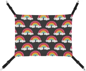 Rainbow Hanging Cat Bed Soft Breathable Pet Hammock for Cage Pet Sleeper for Kitten Ferret Puppy Rabbit