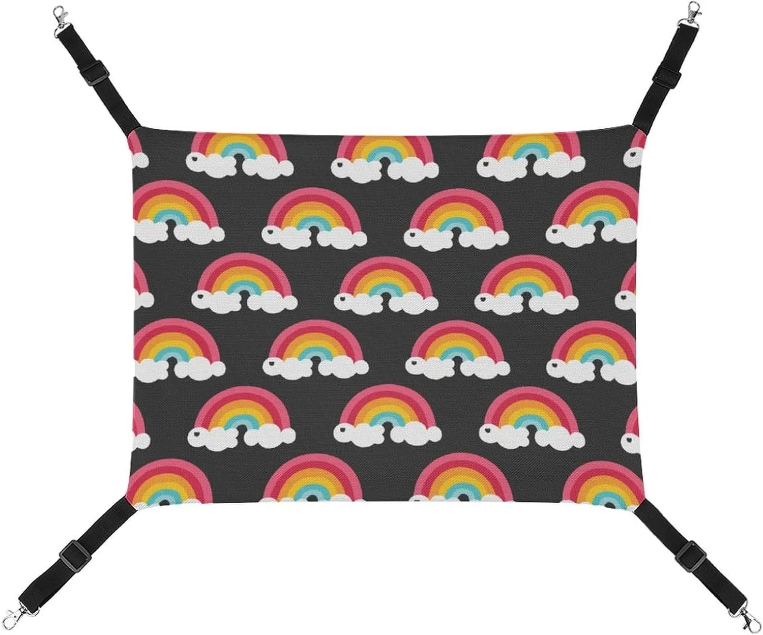 Rainbow Hanging Cat Bed Soft Breathable Pet Hammock for Cage Pet Sleeper for Kitten Ferret Puppy Rabbit