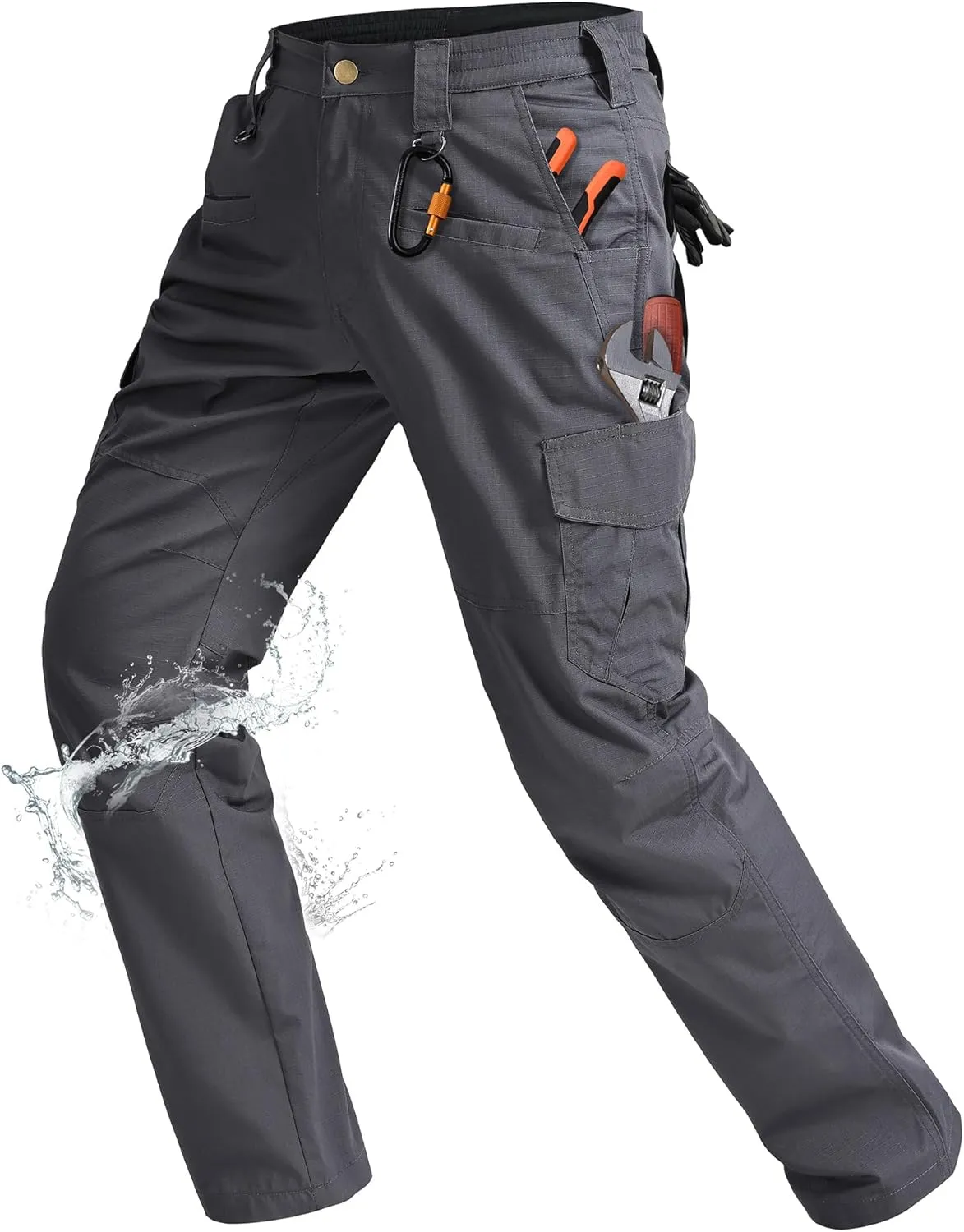 Rapoo Ripstop Water Resistant Cargo Tactical Pants for Men EDC Hiking Work Military Army Pants with 9 Pockets