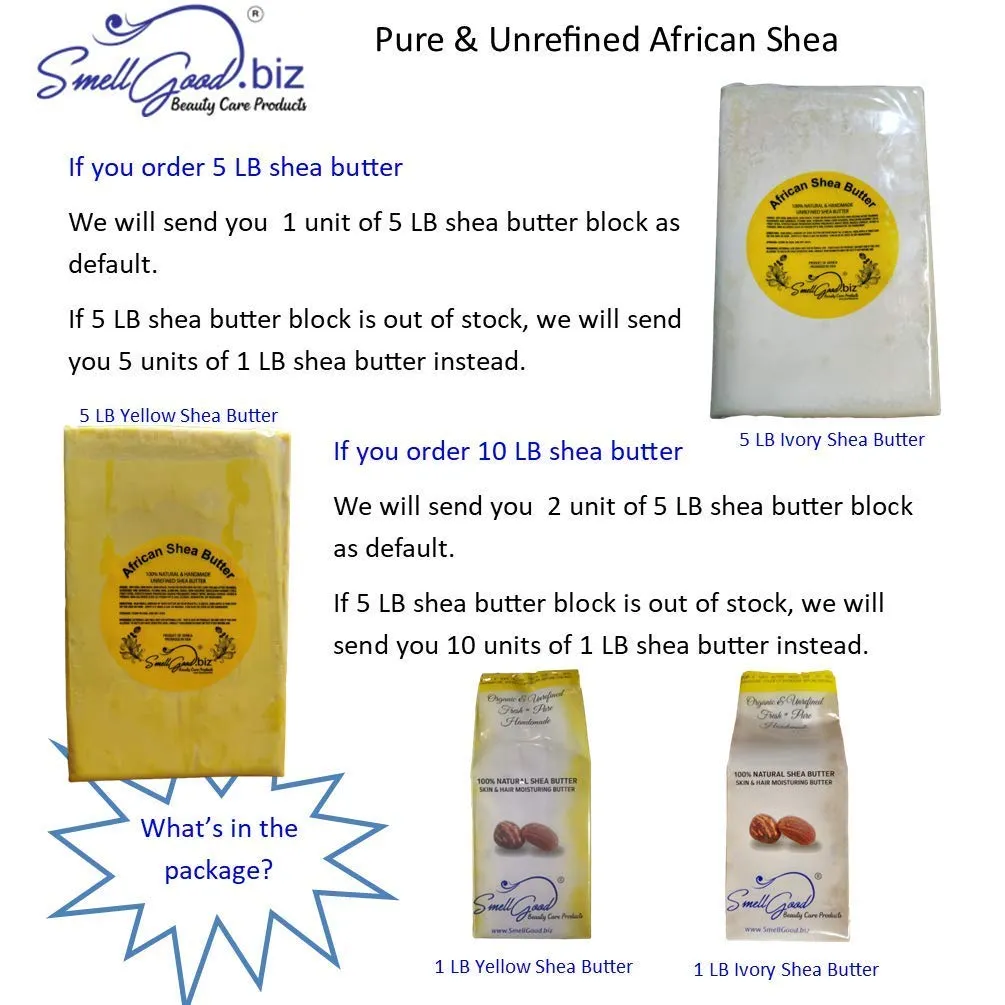 Raw Unrefined Ivory Shea Butter TOP GRADE Ghana 10 LBS