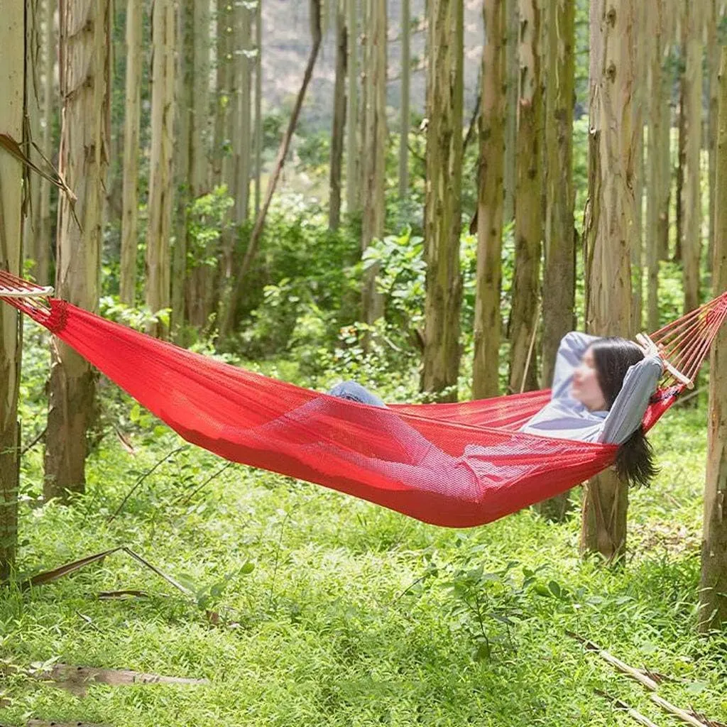 Recreation Anti-Rollover Ice Silk Hammock Breathable Foldable Hammock Swing Bed,for Travel Camping Hiking, and The Beach,Includes Carrying Bag Gifts for Hikers