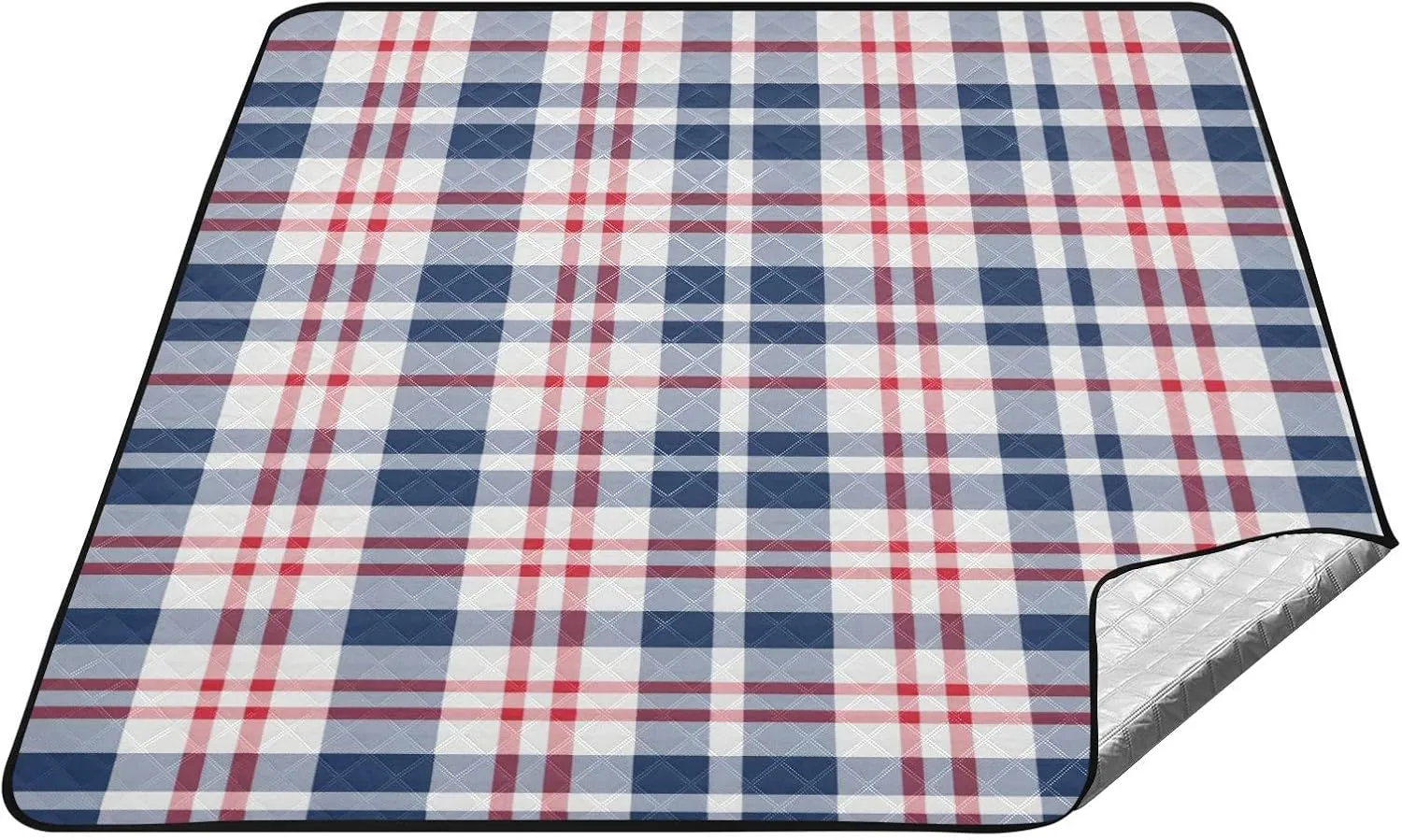Red Blue Lines Simple Waterproof Camping Mat XXL Outdoor Beach Picnic Blanket for Ground Summer Gift Manta de Playa Extra
