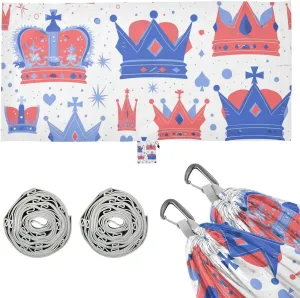 Red White and Blue Union Jack Crown Outdoor Hammock with Portabl Carry Bag Swing Hammock for Outside Patio Backyard Poolside