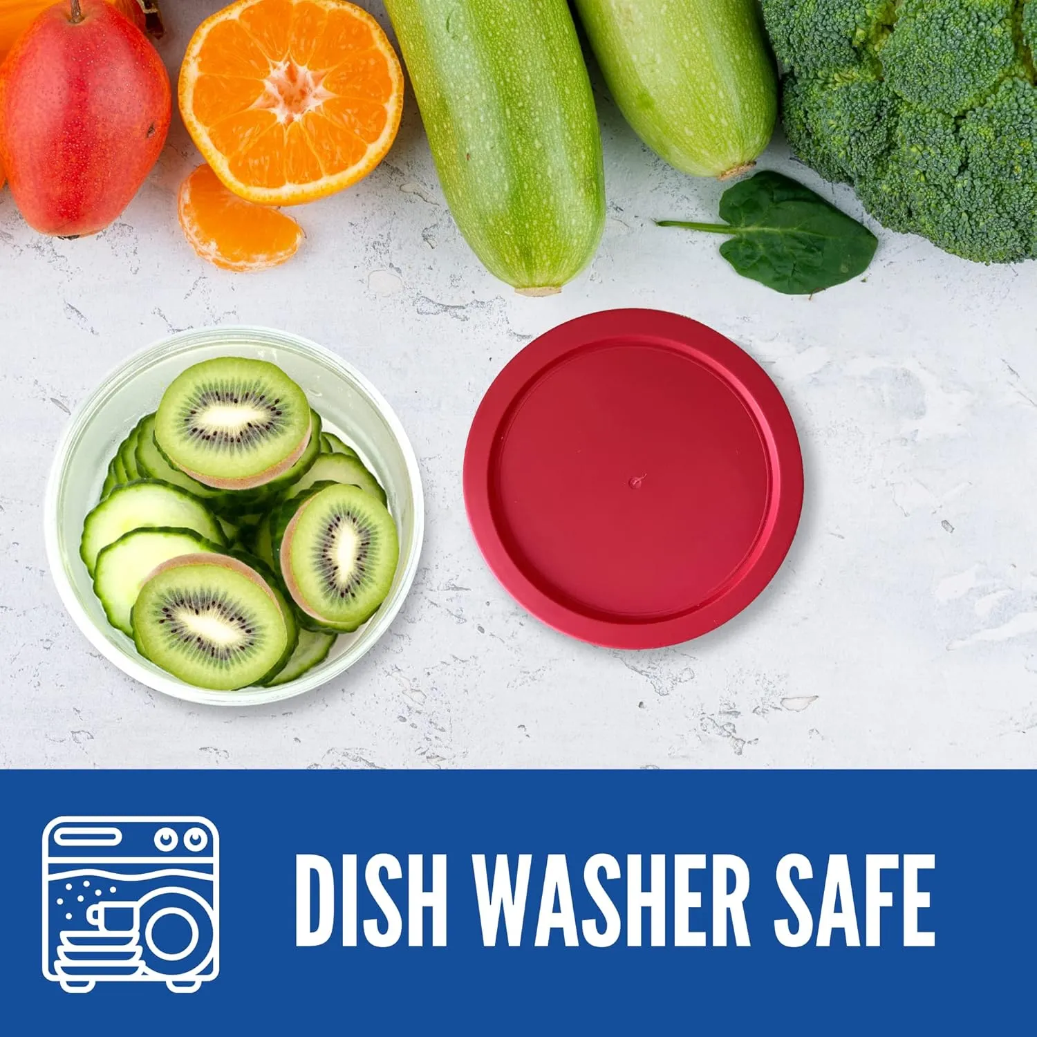 Replacement Lids for Pyrex Glass Food Storage Containers Round (2) 7202-PC 1 Cup (3) 7200-PC 2 Cup (2) 7201-PC 4 Cup (2) 7402-PC 6/7 Cup Red Blue