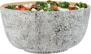 Restaurantware-Bambuddha 30 Ounce Large Salad Bowl, 1 Heavy-duty Round Salad Bowl - Sustainable, Reusable, Gray Bamboo Serving Bowl, Eggshell Print, For Serving Salads, Fruits, And Appetizers