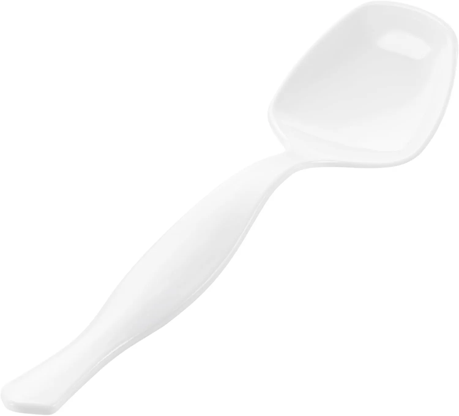 Restaurantware-Cater Tek 8 Inch Serving Spoons, 100 Disposable Spoons For Catering - Ergonomic Handle, Heavy-Duty, White Plastic Food Spoons, Elegant, For Weddings, Buffets, Or Catering Events