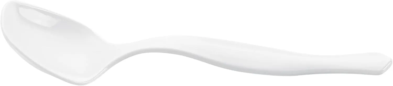 Restaurantware-Cater Tek 8 Inch Serving Spoons, 100 Disposable Spoons For Catering - Ergonomic Handle, Heavy-Duty, White Plastic Food Spoons, Elegant, For Weddings, Buffets, Or Catering Events
