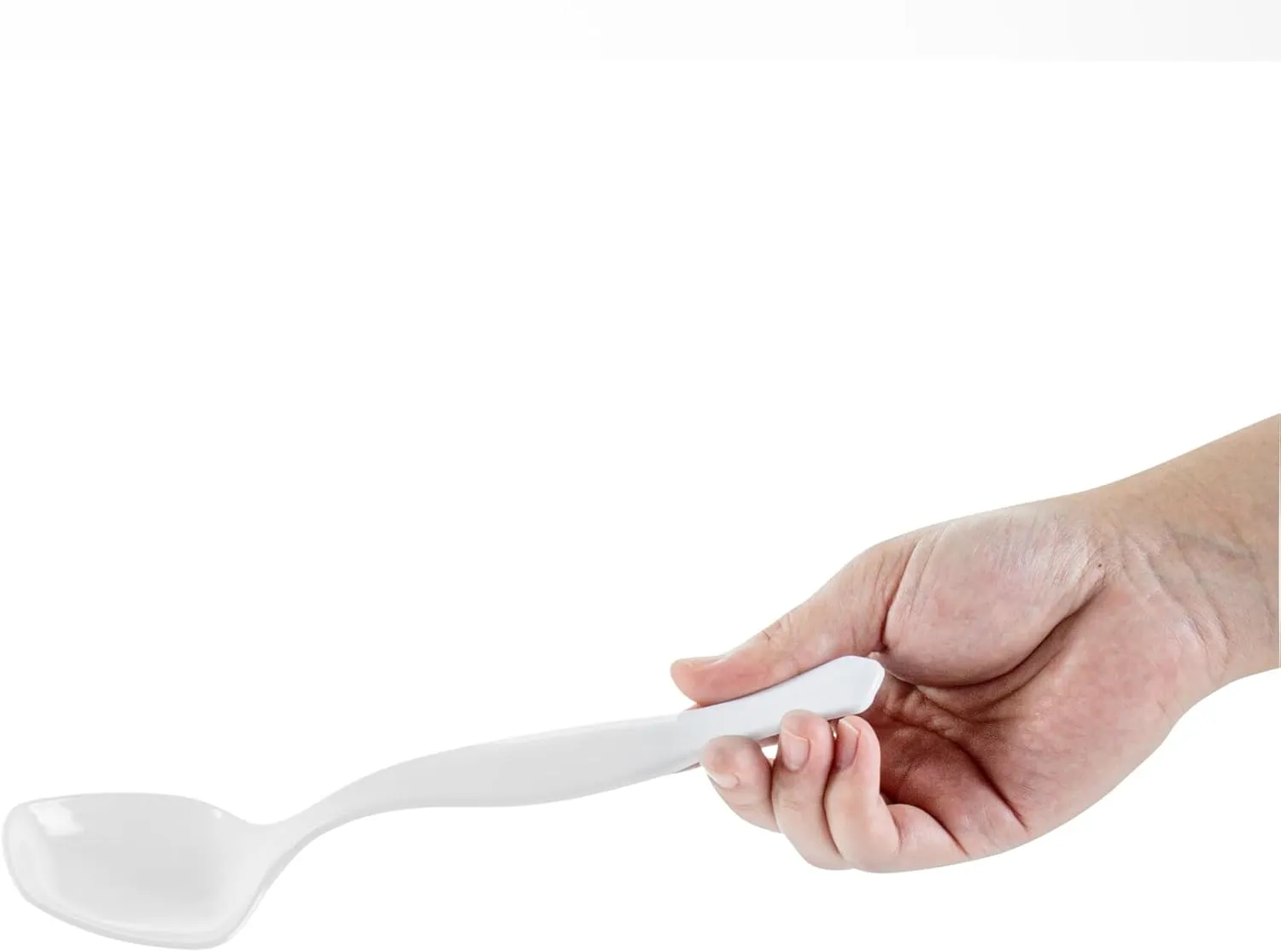Restaurantware-Cater Tek 8 Inch Serving Spoons, 100 Disposable Spoons For Catering - Ergonomic Handle, Heavy-Duty, White Plastic Food Spoons, Elegant, For Weddings, Buffets, Or Catering Events