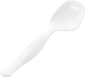 Restaurantware-Cater Tek 8 Inch Serving Spoons, 100 Disposable Spoons For Catering - Ergonomic Handle, Heavy-Duty, White Plastic Food Spoons, Elegant, For Weddings, Buffets, Or Catering Events