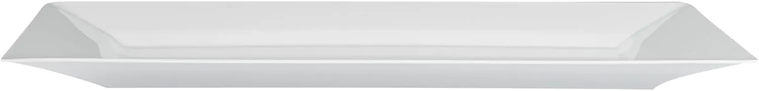 Restaurantware Moderna 9.5 x 6.3 Inch Premium Disposable Plates 100 Rectangular Plastic Plates For Parties - Durable Heavy-duty White Plastic Dinner Plates For Warm And Cold Foods