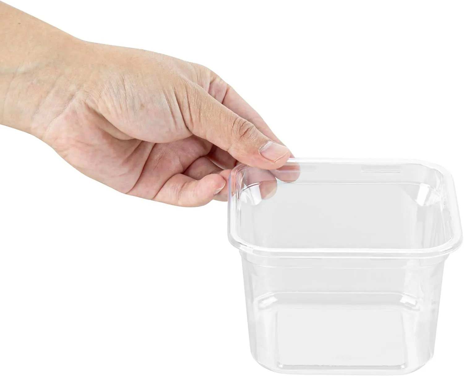 Restaurantware-Thermo Tek 16 Ounce Snack Containers, 100 Count Durable, Heavy-Duty, Clear Plastic Square Snack Deli Containers For Cafes, Restaurants, Bakeries, Dessert Shops and Household Use