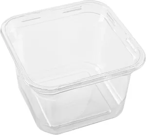 Restaurantware-Thermo Tek 16 Ounce Snack Containers, 100 Count Durable, Heavy-Duty, Clear Plastic Square Snack Deli Containers For Cafes, Restaurants, Bakeries, Dessert Shops and Household Use