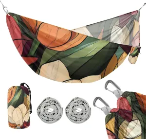 Retro Elegant Tulips Art 330lb Capacity Outdoor Hammocks with Portabl Carry Bag Rope Hammock for Camping Travel Accessories Base para hamaca