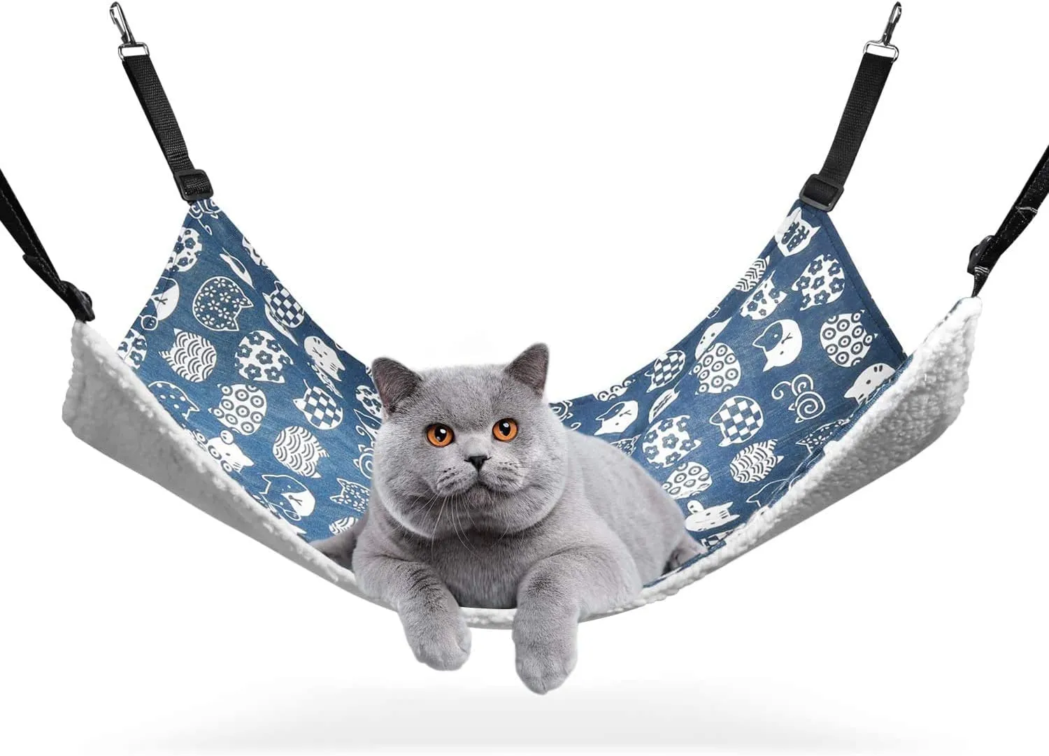 Reversible Cat Hammock, Double-Sided Hanging Pet Cage Hammock Bed for Cats, Small Animals