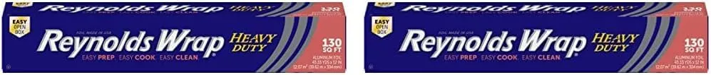 Reynolds Wrap Heavy Duty Aluminum Foil, 130 Square Feet (Pack of 2)