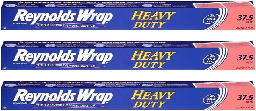 Reynolds Wrap Heavy Duty Aluminum Foil Rolls, Extra Wide, 37.5 sq ft (Pack of 3)