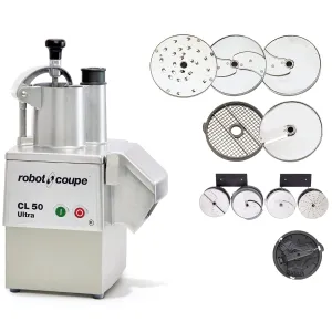 Robot Coupe CL50EUPIZZA Pizza Pack Single-Speed Cutter Mixer Continuous Feed Commercial Food Processor with Side Discharge, 120v