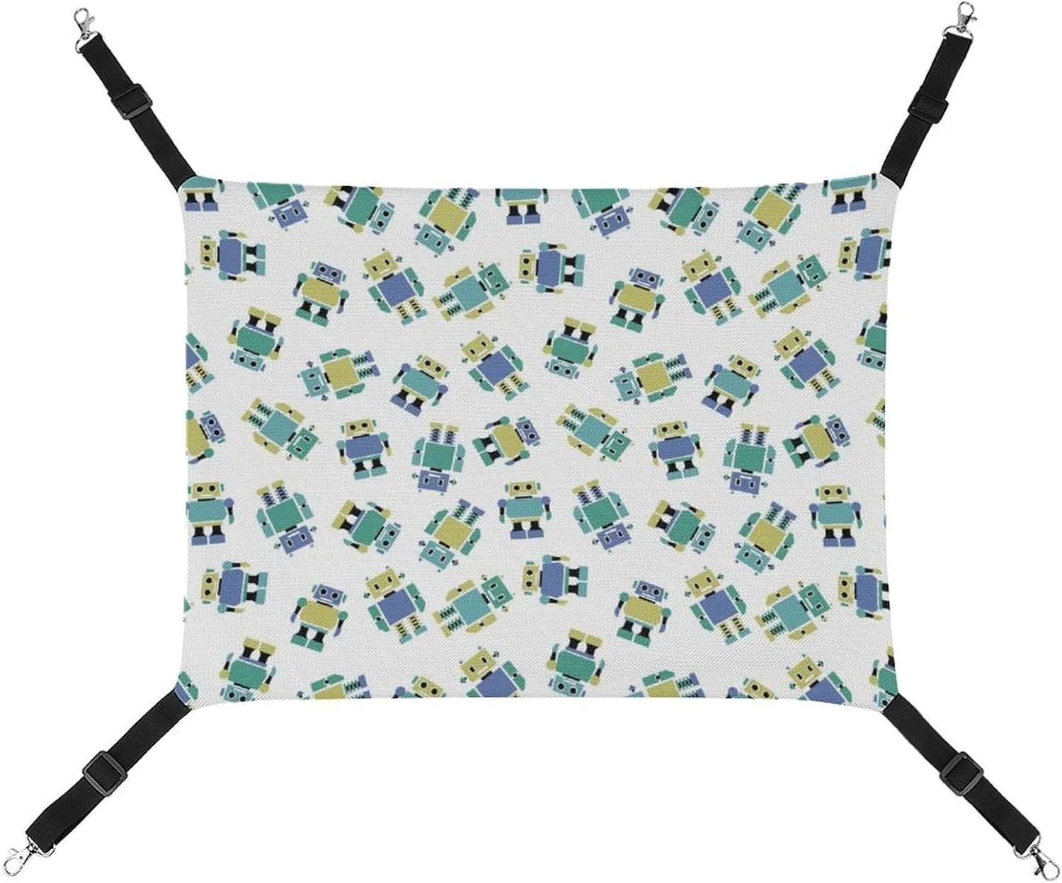 Robots Hanging Cat Bed Soft Breathable Pet Hammock for Cage Pet Sleeper for Kitten Ferret Puppy Rabbit