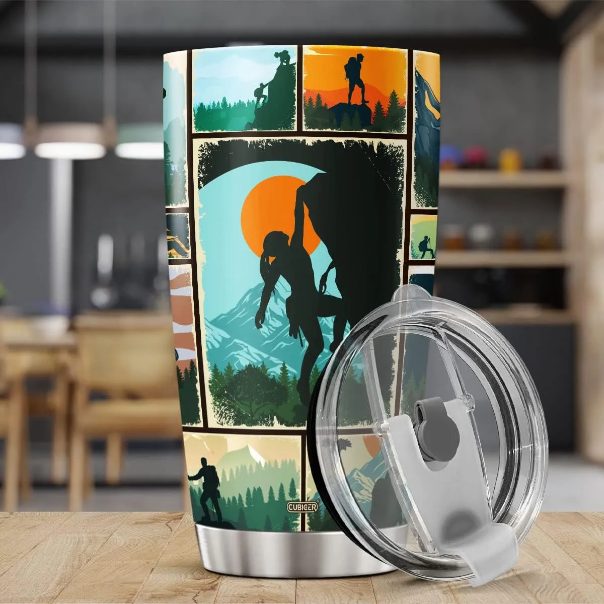 Rock Climbing 20 Oz Tumblers Double Walled Insulated With Lid Climb Lovers Coffee Mug For Climber Men Him Dad Papa On Birthday Drinking Cup Stainless Steel Travel Mugs