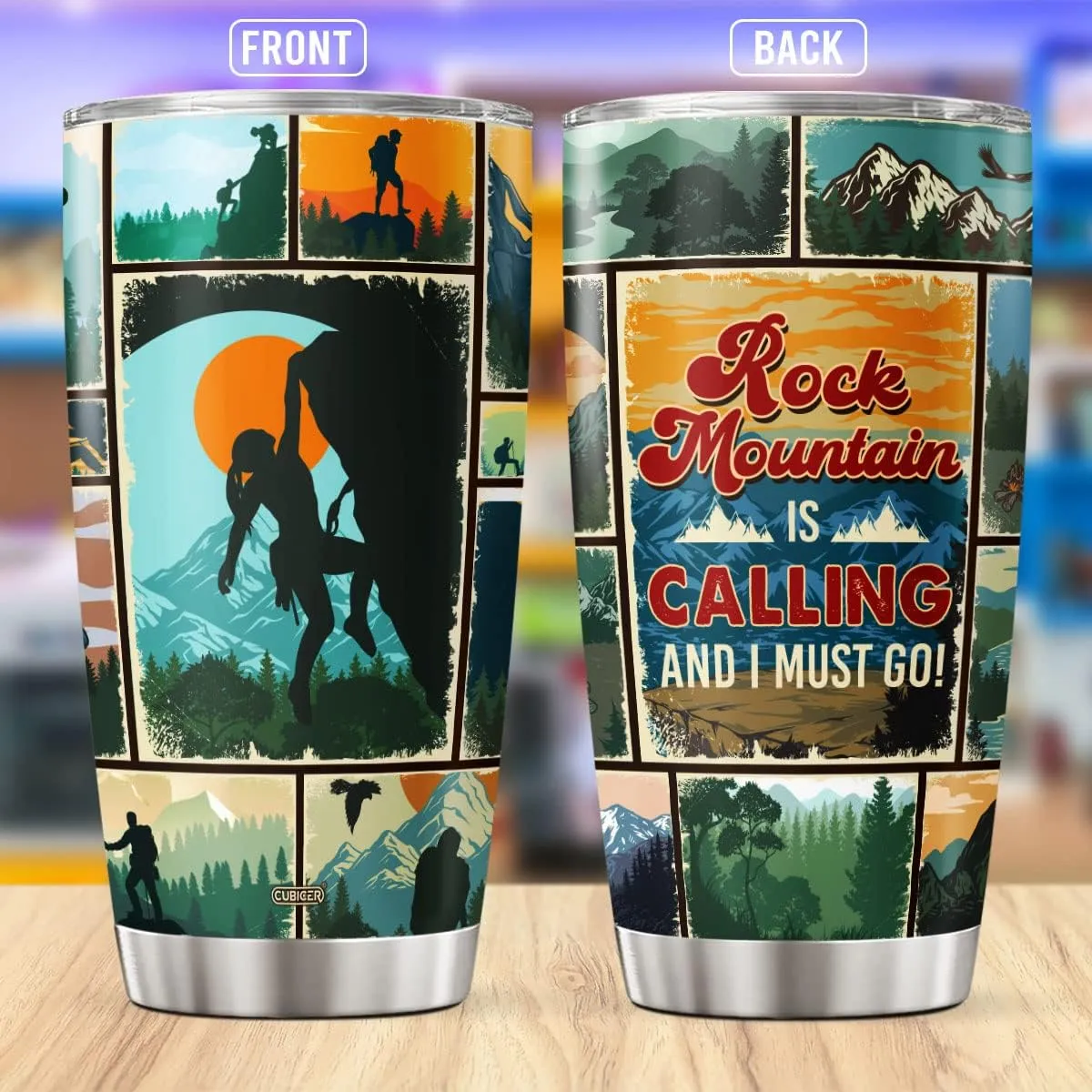 Rock Climbing 20 Oz Tumblers Double Walled Insulated With Lid Climb Lovers Coffee Mug For Climber Men Him Dad Papa On Birthday Drinking Cup Stainless Steel Travel Mugs
