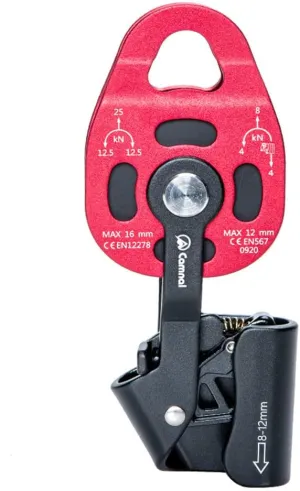 Rock Climbing Pulley Aluminium Heavy Duty Ascender Riser Pulley 4KN Single Swivel Rope Pulley Rescue Equipment for 8-12mm Rope
