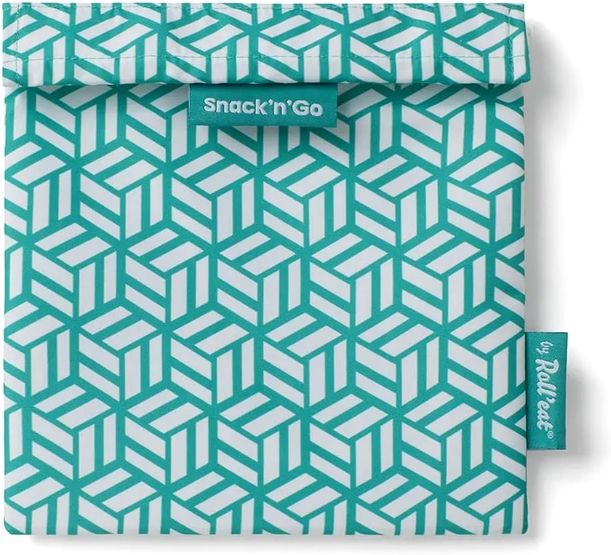 ROLL'EAT ® Snack'n'Go Tiles | Reusable Snack Bag | Kids Snacks Container | Eco Friendly Food Bag | Reusable Bag for Snack Storage | Green Color