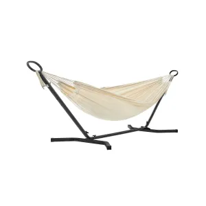 Rootz Hammock Set with Stand - Outdoor Hammock - Cotton-Polyester Fabric - Breathable Comfort - Stable Metal Frame - 300cm x 90cm x 95cm