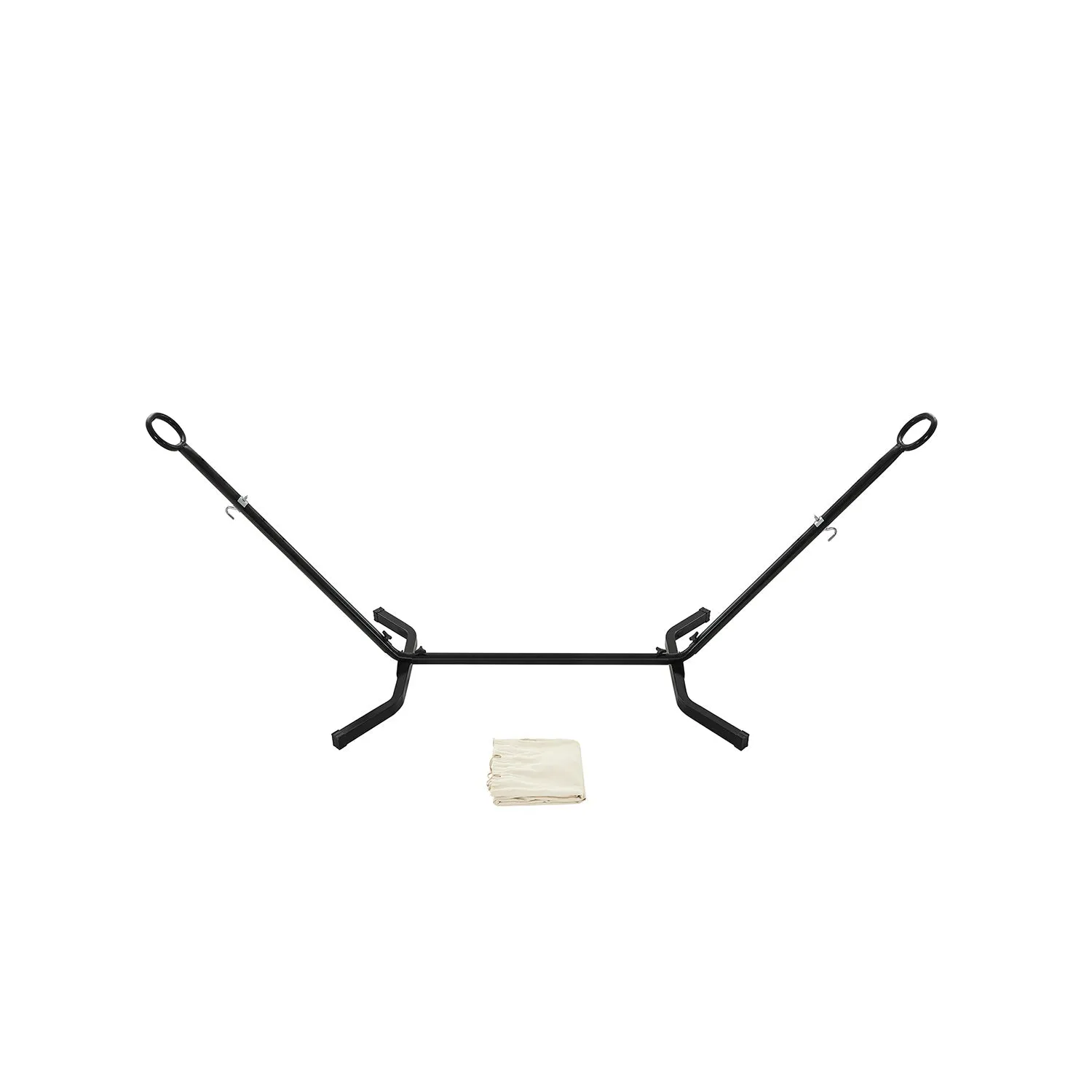 Rootz Hammock Set with Stand - Outdoor Hammock - Cotton-Polyester Fabric - Breathable Comfort - Stable Metal Frame - 300cm x 90cm x 95cm