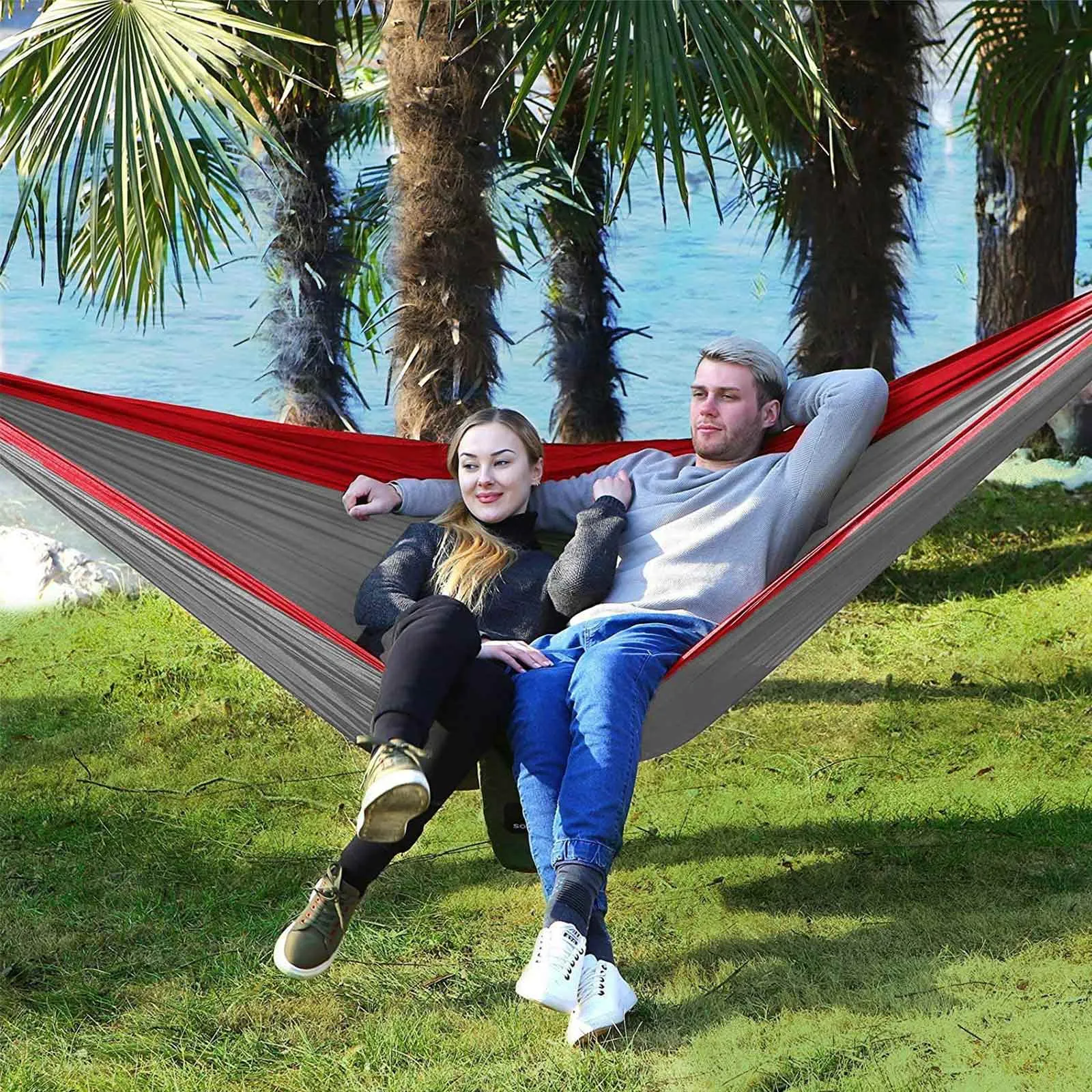 Rootz Portable Hammock - Lightweight Hammock - Compact Hammock - 210T Ripstop Nylon - 275cm x 140cm - 850g - 300kg Load Capacity