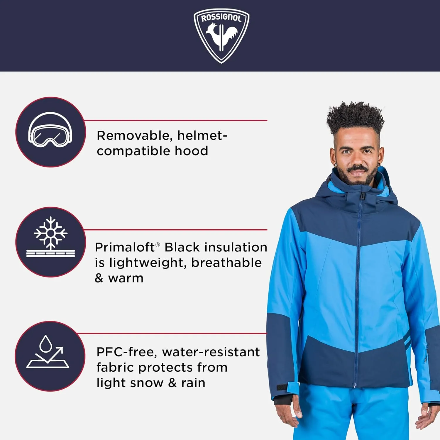 Rossignol Wispile Jacket - Insulated Ski Jacket - Waterproof Snowboard Jacket for Men