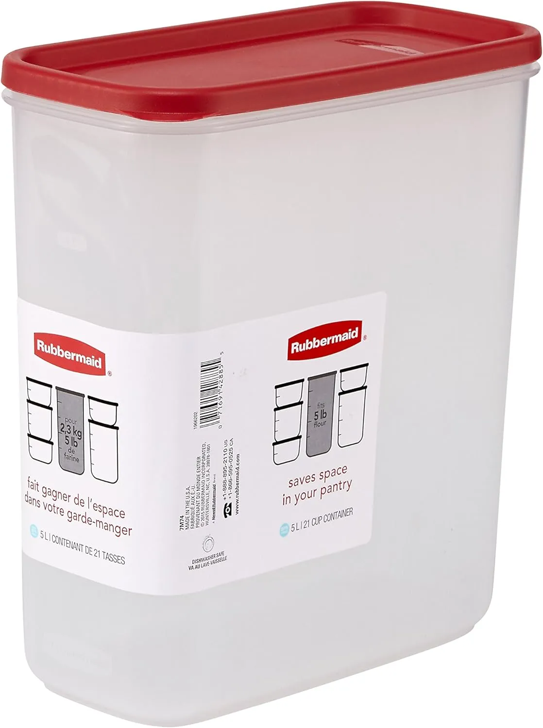 Rubbermaid 1776473 21C Dry Food Container 21-Cup Clear