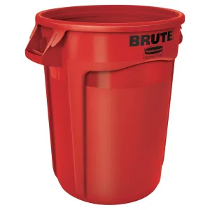 Rubbermaid Commercial Products BRUTE Heavy-Duty Round Trash/Garbage Can, 32-Gallon, Red, Waste Container Home/Garage/Mall/Office/Stadium/Bathroom