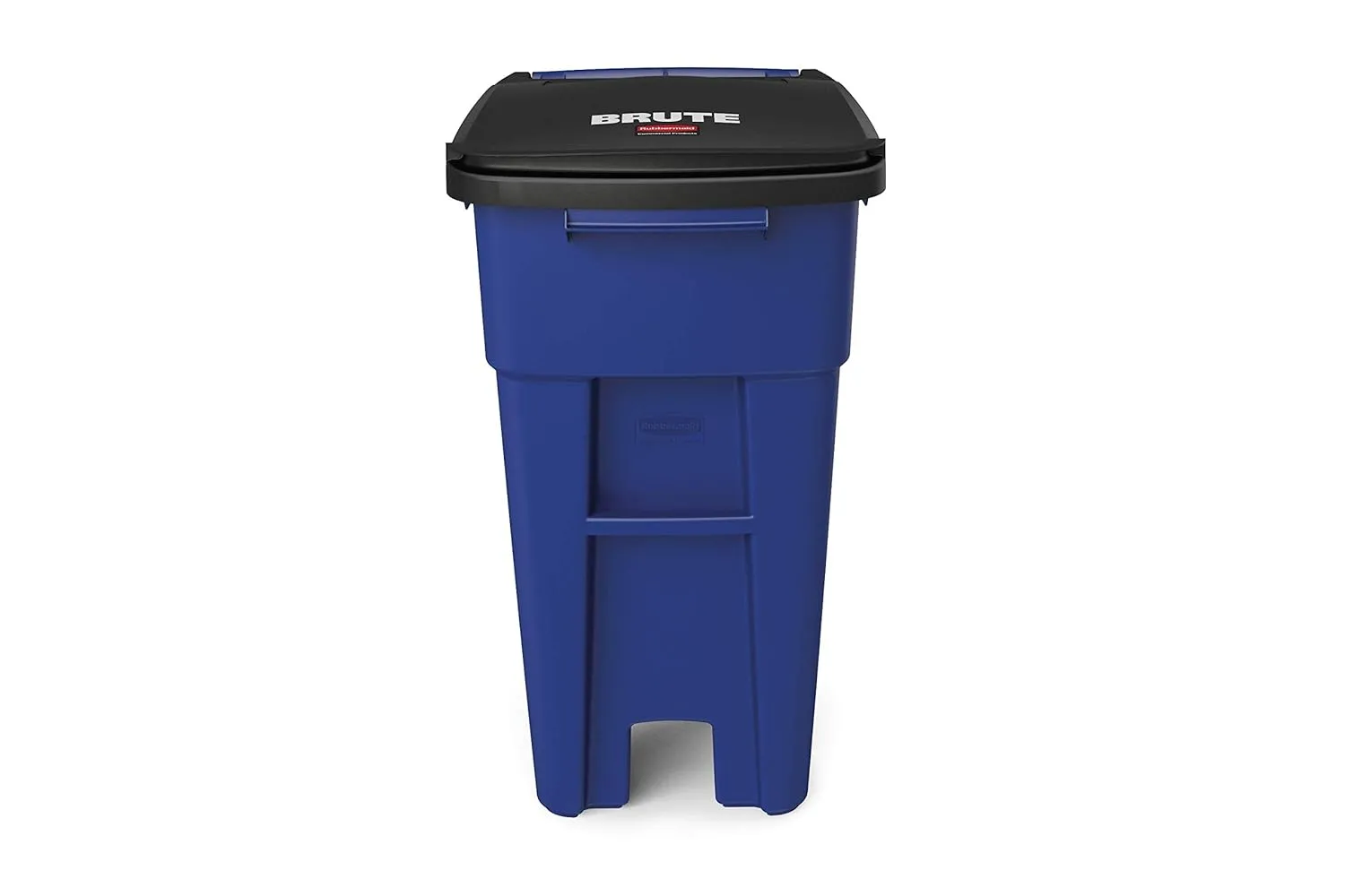 Rubbermaid Commercial Products BRUTE Rollout Heavy-Duty Wheeled Trash/Garbage Can, 32-Gallon, Blue, for Restaurants/Hospitals/Offices/Warehouses/Garage, Pack of 2