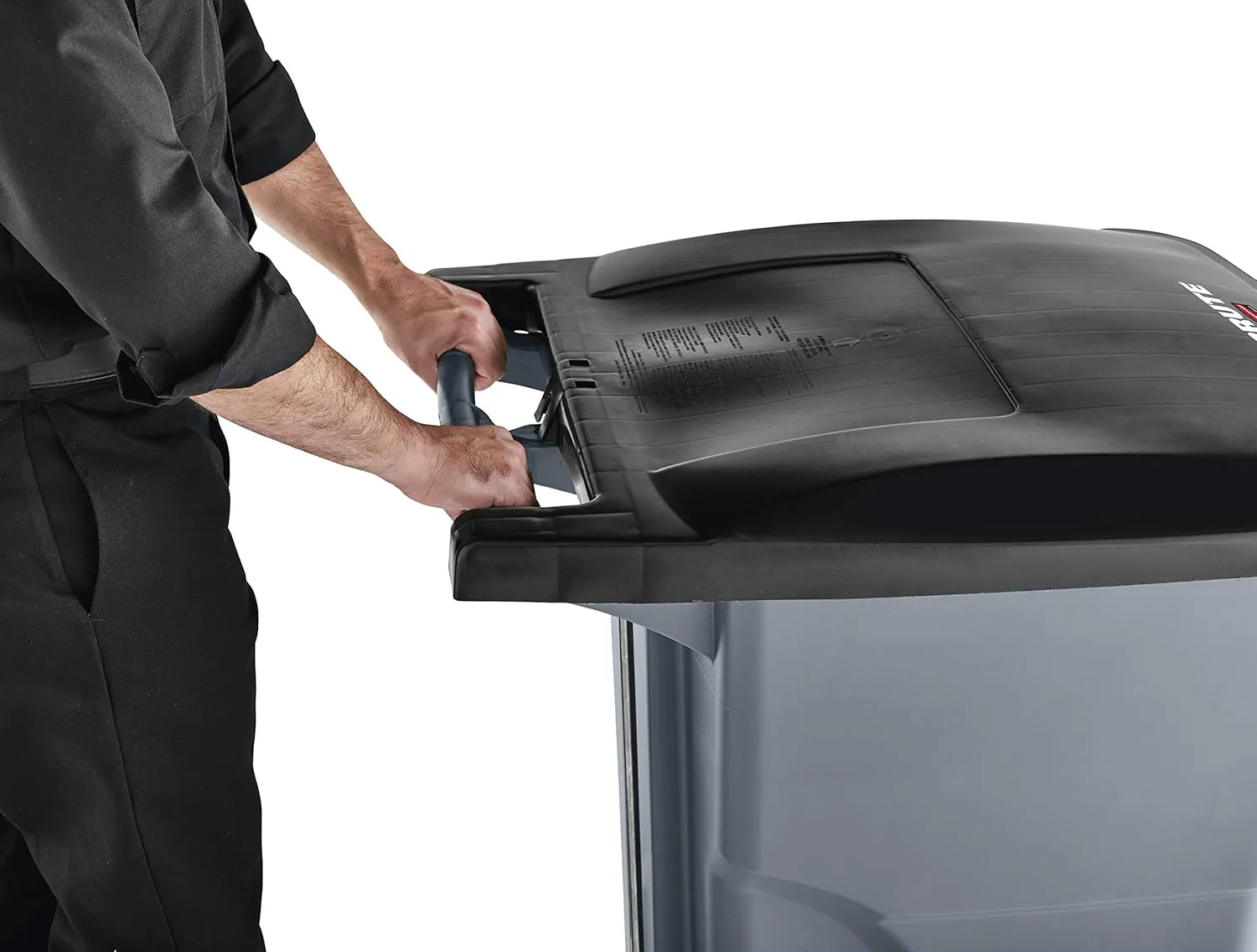 Rubbermaid Commercial Products BRUTE Rollout Heavy-Duty Wheeled Trash/Garbage Can, 32-Gallon, Blue, for Restaurants/Hospitals/Offices/Warehouses/Garage, Pack of 2